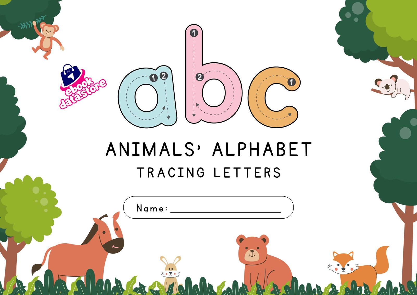 Free Animals Alphabet Tracing Letters Book